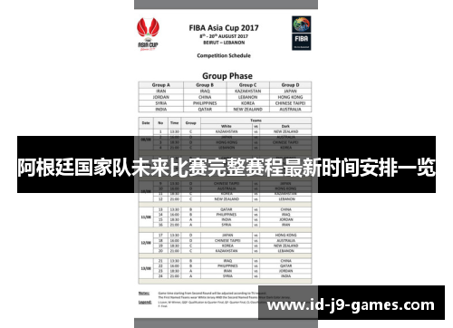 阿根廷国家队未来比赛完整赛程最新时间安排一览