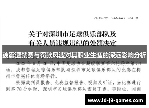 魏震遭禁赛与罚款风波对其职业生涯的深远影响分析
